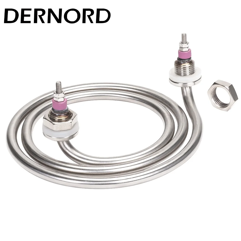 DERNORD Electric Heating Tube 220V 2KW Coil Heating Element Stainless Steel 304
