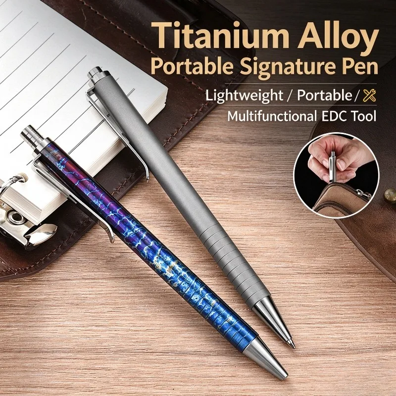 Portable Multifunctional Titanium Alloy Tactical Pen Lightweight EDC Pocket Signature Pen Outdoor Survival Glass Breaker Tool
