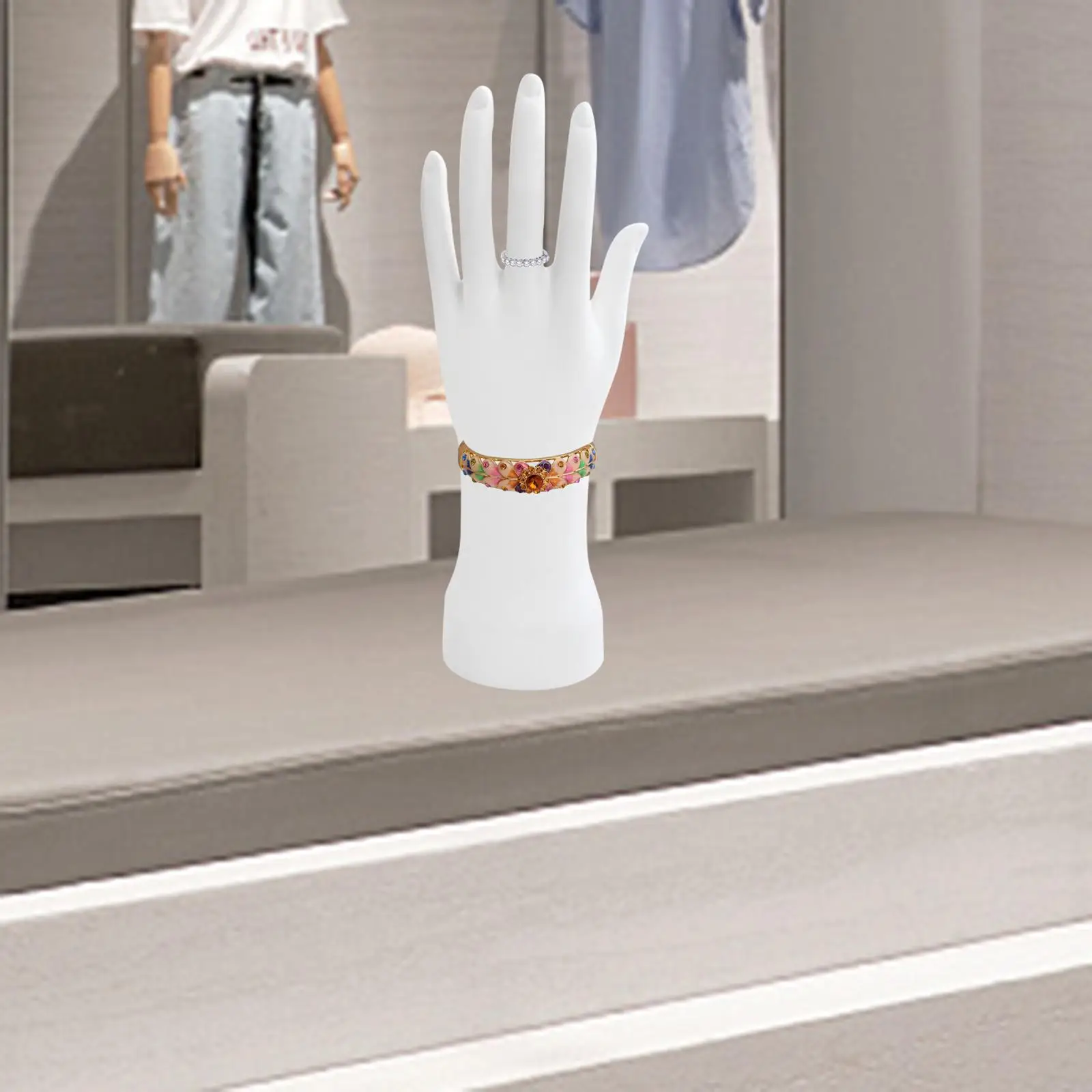 Mannequin Hand Practice Hand Nail Art Training Necklace Rings Display Stand