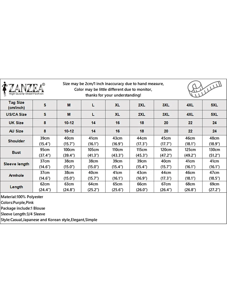 Zanzea-女性用フローラルプリントブラウス、ボヘミアンシャツ、ヴィンテージトップス、3/4スリーブ、カジュアル、ルーズ、ラウンドネック、エレガントなチュニック、夏、2024