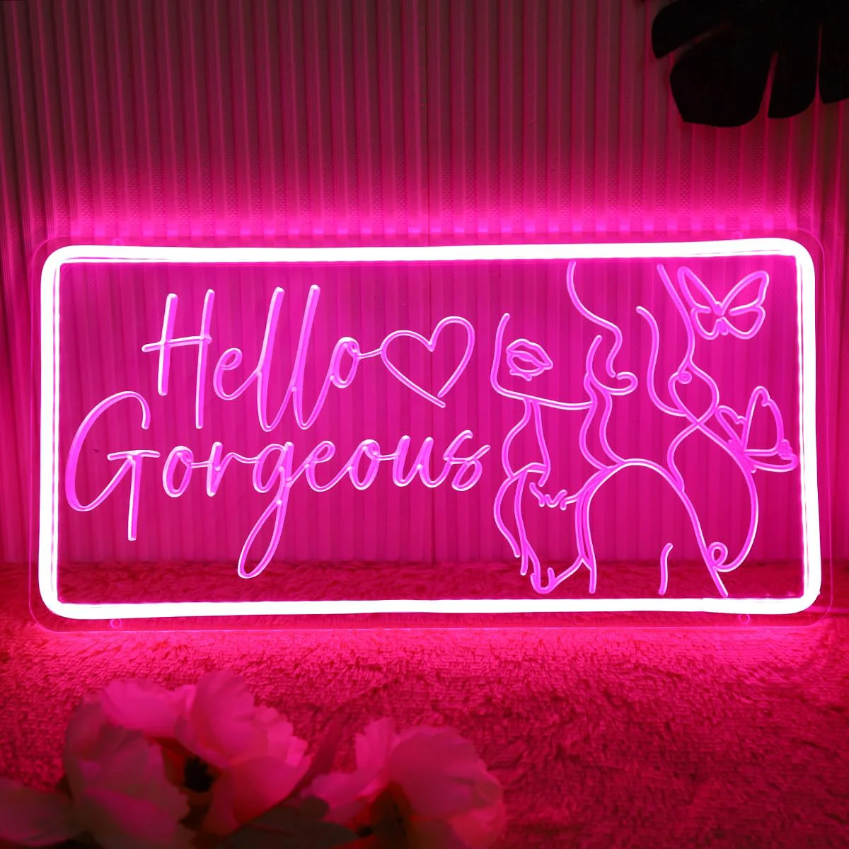 

Hello Gorgeous neon sign, USB powered, with dimmable switch, suitable for beauty shop, bedroom and wedding party decoration