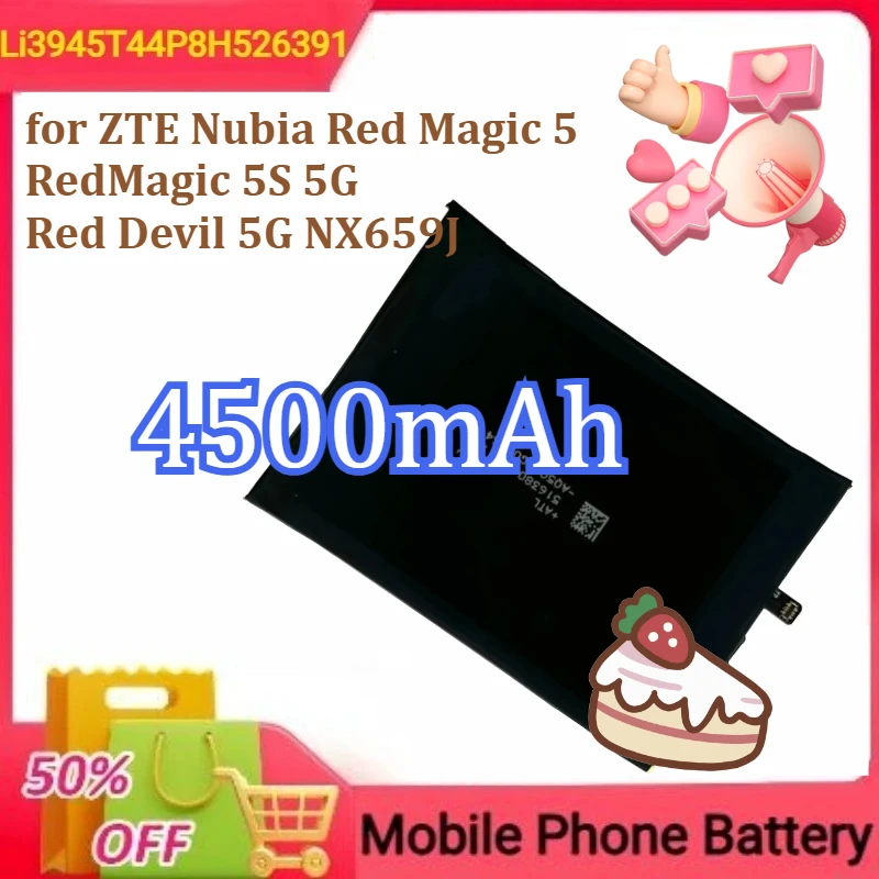 

Li3945T44P8H526391 for ZTE Nubia Red Magic 5/RedMagic 5S 5G/Red Devil 5G NX659J Mobile Phone Battery 4500mAh