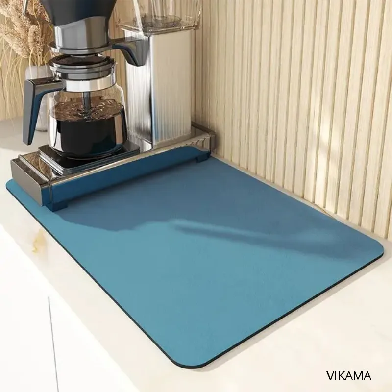 Simple solid color kitchen table mat coffee mat absorbent mat Kitchen bathroom laundry room diatom mud can be washed non-slip bo