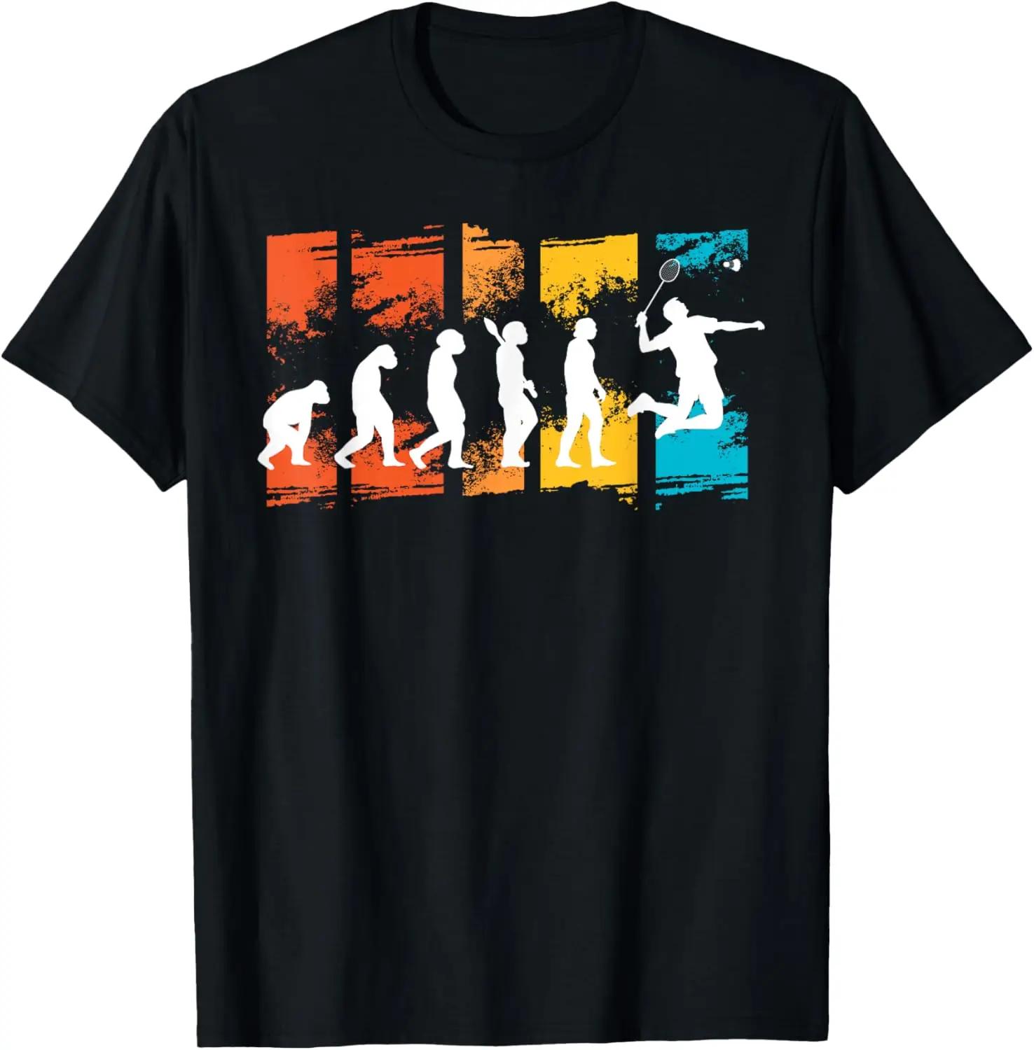 Badminton Player Evolution Shuttlecock Badminton Racket Custom Printed Graphic T Shirts Funny Shirt T Shirt for Man Camiseta