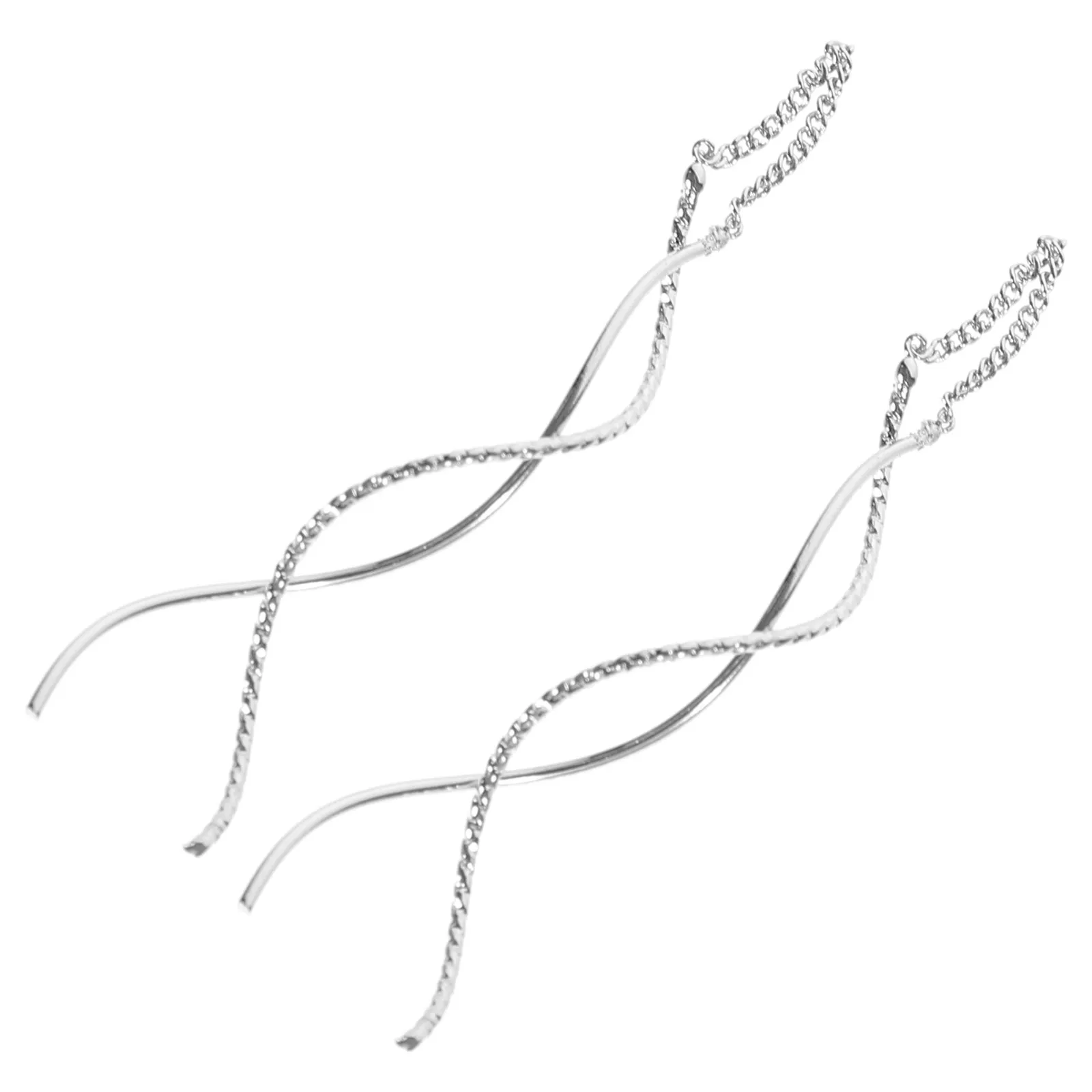 2Pairs Womens Threader Earrings Spiral Shape Elegant Dainty Aesthetic Ear Jewelry Fade Proof Dangle Earrings for Daily Wear