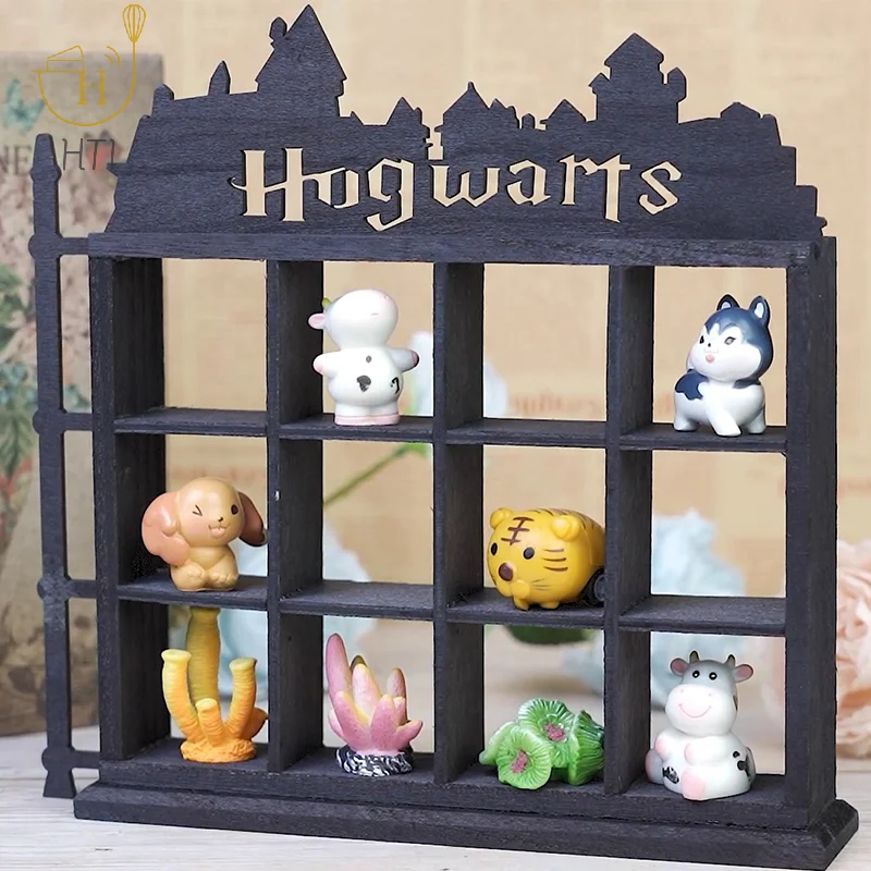 Holz Film Thema Action figuren Vitrine Sammlerstücke Display Regale Rack für Figuren Schnaps gläser Sammlung schwimmend