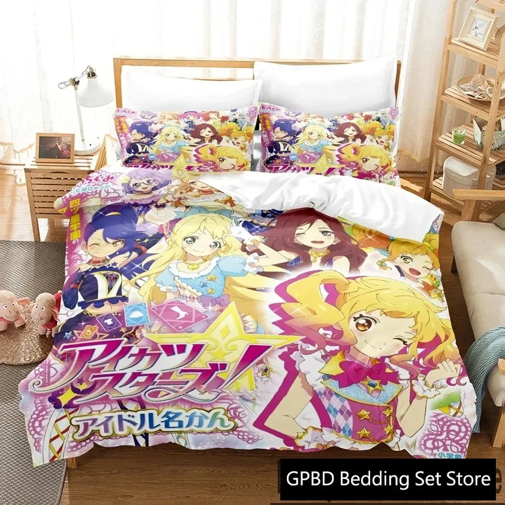 

Пододеяльник Aikatsu Idol для мальчиков и девочек, Детский комплект с 3D рисунком, пододеяльник, наволочка, для взрослых