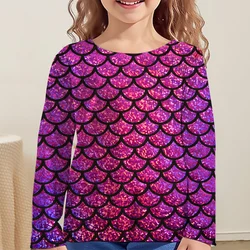 2026 Kids Clothes Sequins Print Blouse for Girls Children Summer Clothes Fashion Girl T-Shirt Top O-Neck Children's T-Shirt Girl