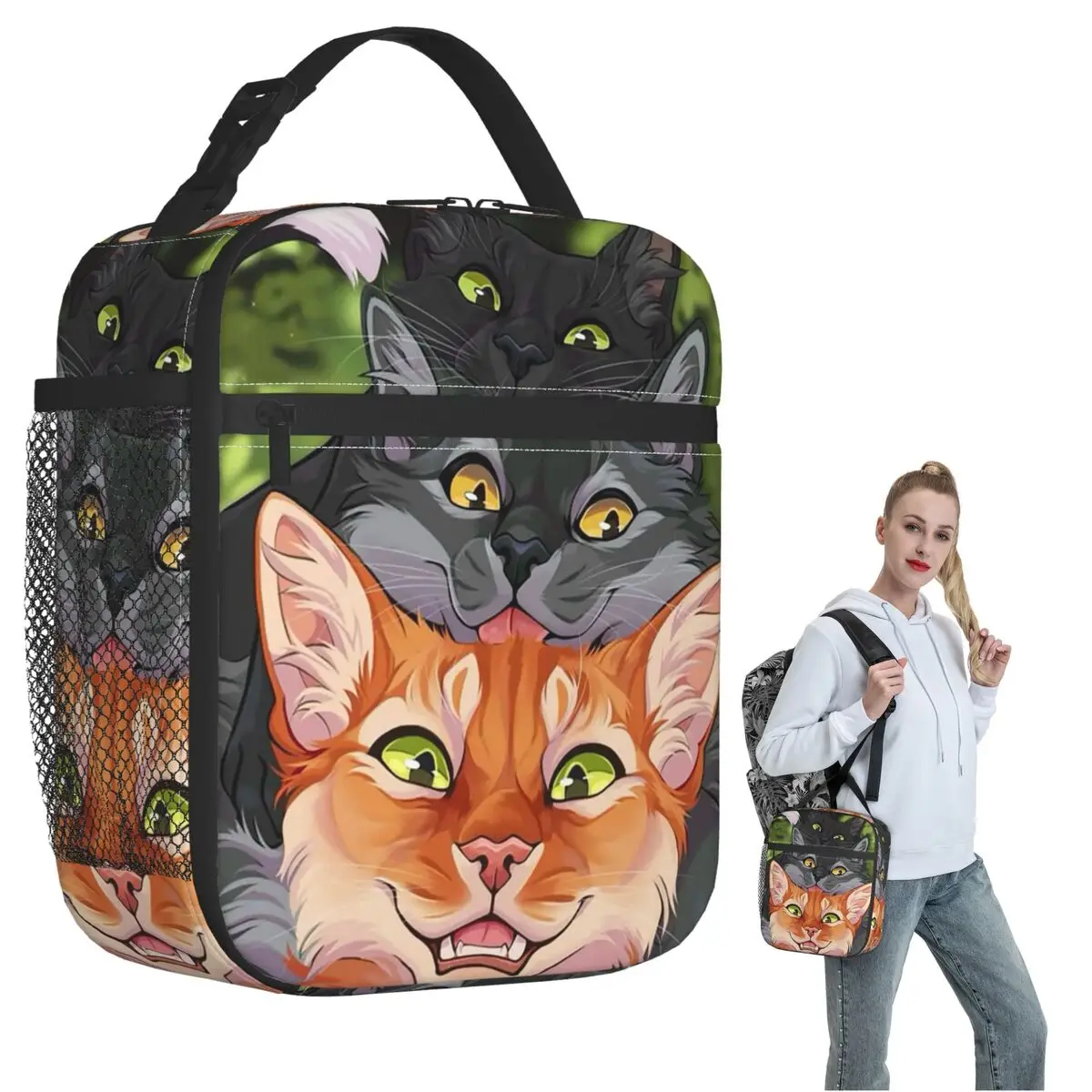 Термосумка для обедов Warrior Cats для женщин и детей, герметичные контейнеры для еды, термосумка-тоут для обедов