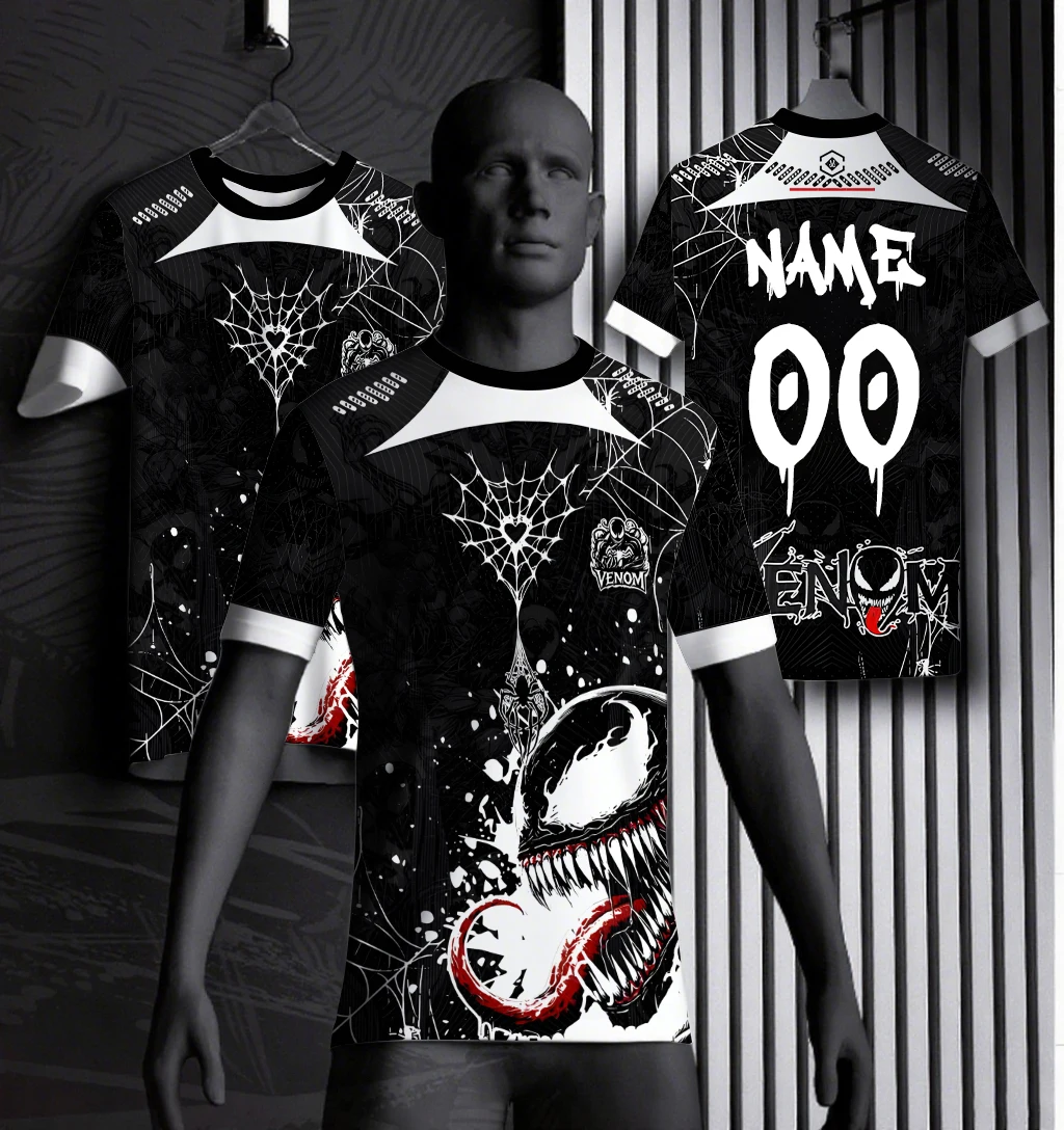 

New 3D Venom Printed Men's T-shirt Casual Fashion Marvel T-shirt Oversized Sports Short Sleeve Street Fashion Men's Clothing