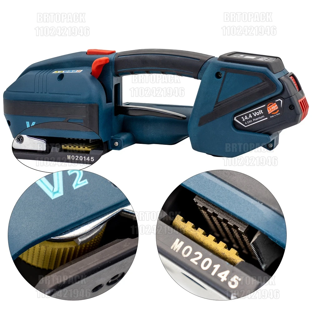 PP PET Battery Strapping Machine  Electric Plastic Banding Strapping Tool Automatic Friction Welding Baler Packaging Strapper V2
