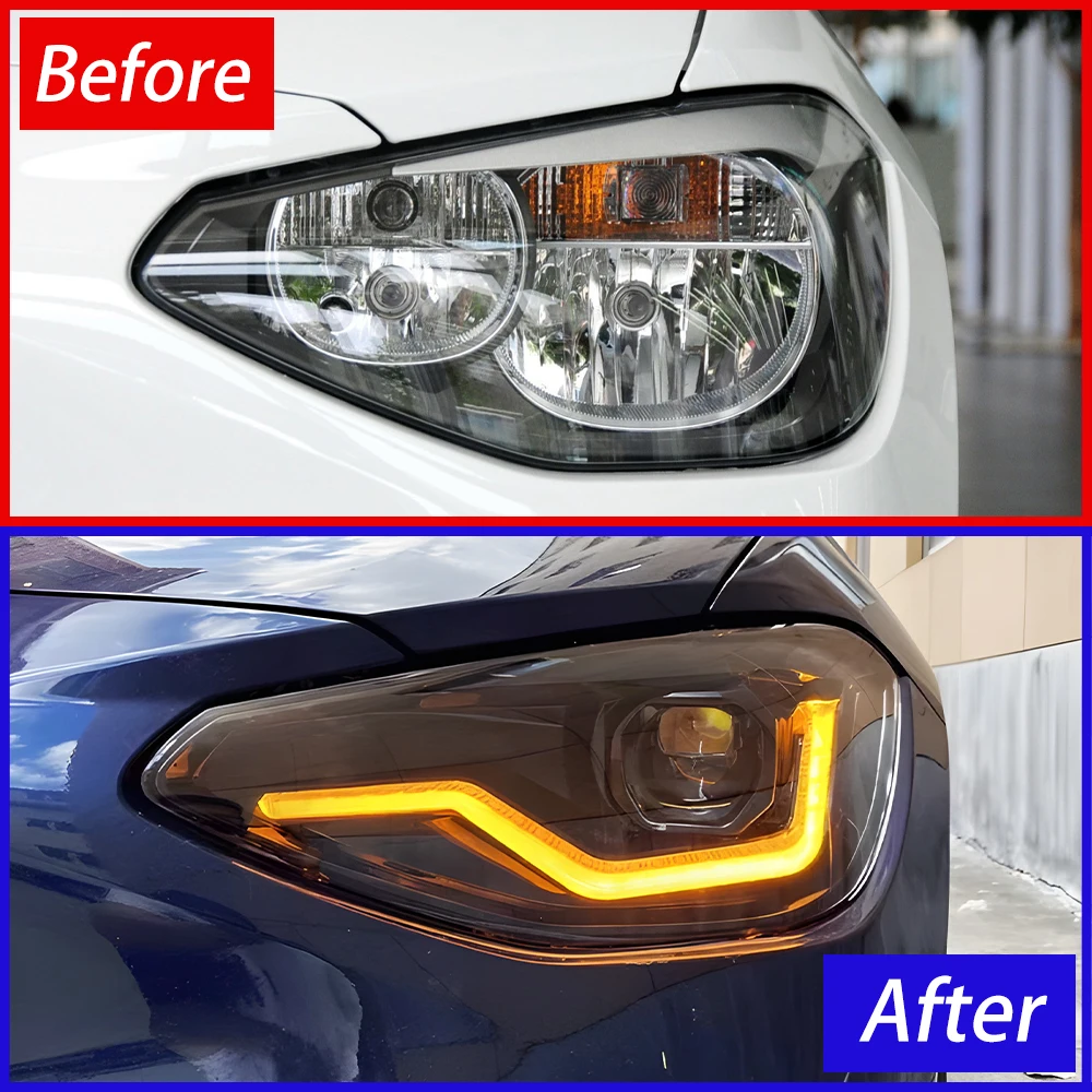 For BMW 1 Series F20 118i 120i 125i 128i 130i 2012-2015 LED Auto Headlights Assembly Upgrade Dynamic Projector Lens Accessories