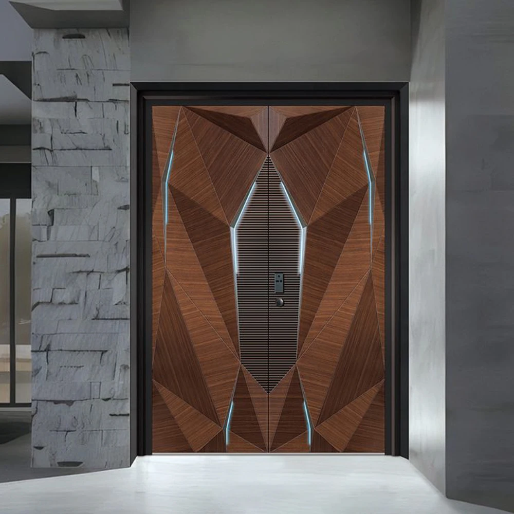 

Villa Gate Fine Carved Anti-theft Entry Custom Security Armored Aluminum Exterior Front Entry Entrance Door
