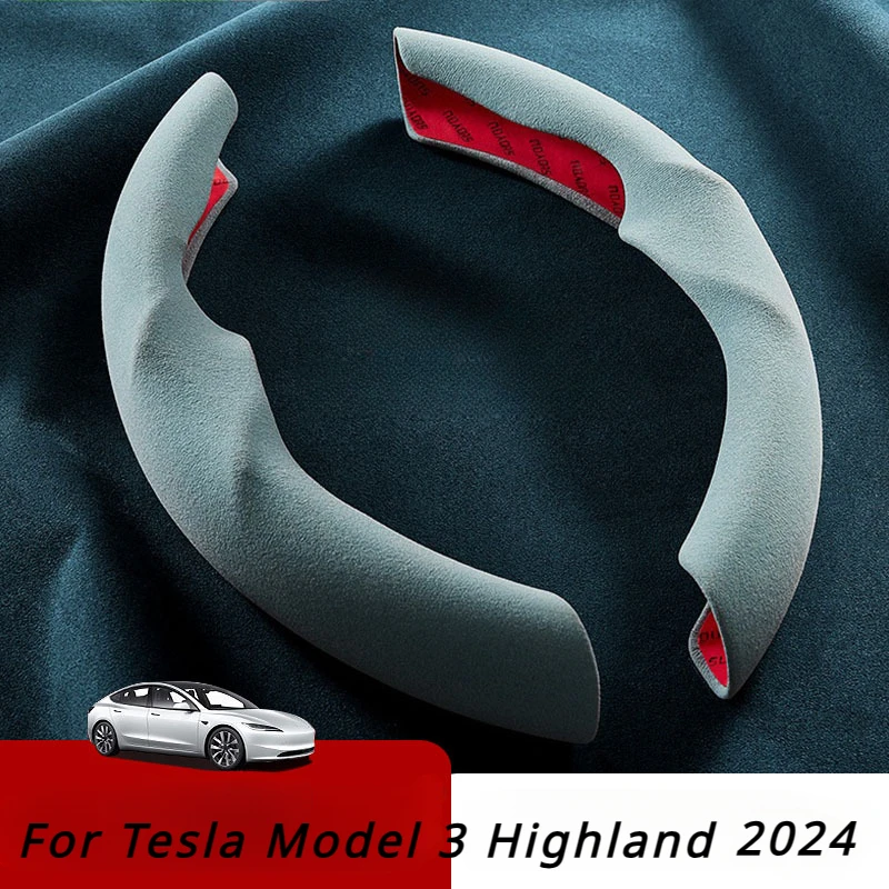 

Car Steering Wheel Cover for Tesla New Model 3 Highland 2024 for Model 3+ Booster Suede Cover Anti-skid Steer-Wheel Protector