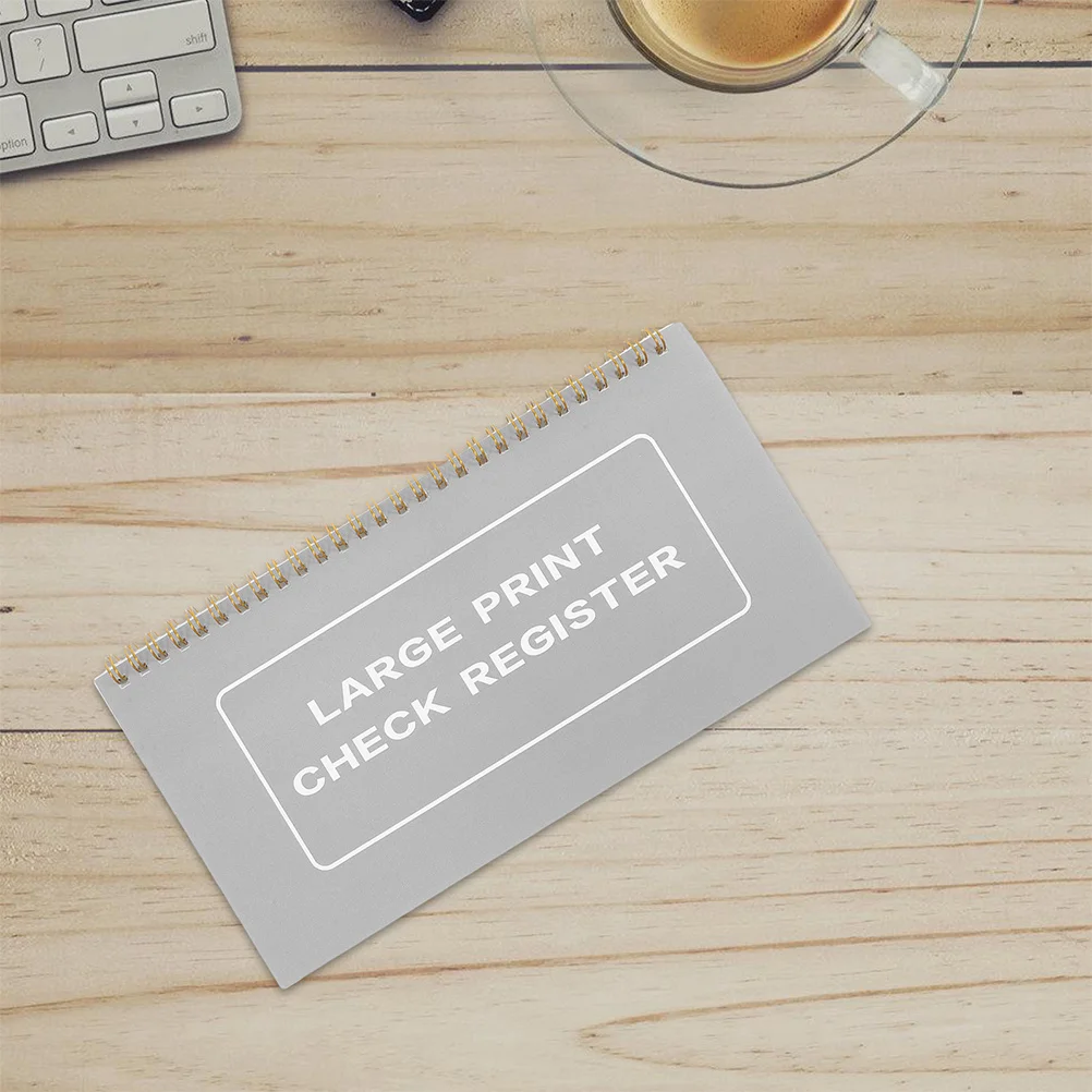 

4Pcs Large Print Checkbook Register Portable High Contrast Fonts Date Section for Personal Business Finance Tracking