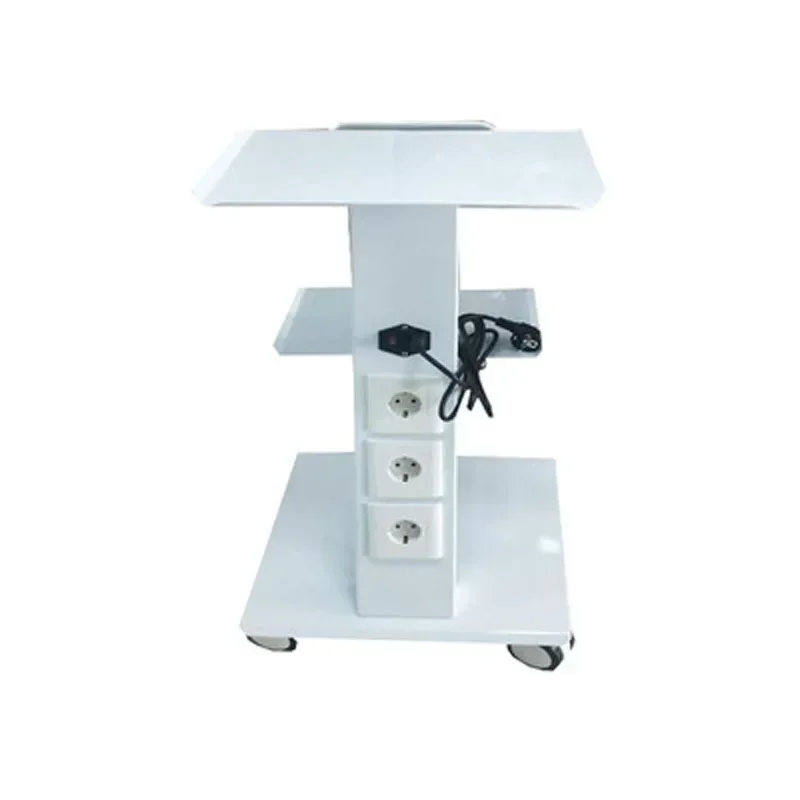 New Dental Trolley 3-Shelf Metal Mobile Medical Tool Cart with Built-In Socket