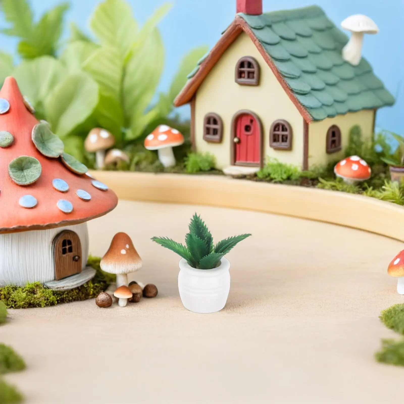 

4Pcs Miniature Faux Potted Plants for Dollhouse Decor Realistic Tree-Shaped Artificial Greenery Tiny House Accessories Mini