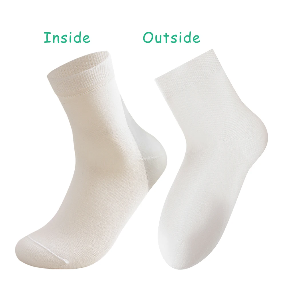 1/3 Paar feuchtigkeitsspendende Socken für Frauen, rissige Fersenbehandlung mit Rosenöl, weichmachende Pflege, Silikongel-Pad, Baumwoll-Crew-Socken – Detail 9