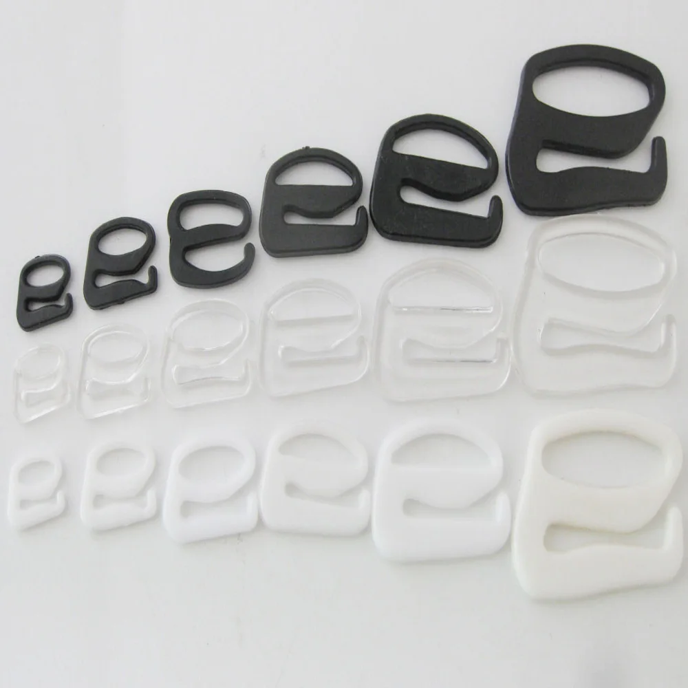 NBNNGW Multisizes Bra Buckle 50Pcs Clear/Black/White Adjustable Belt Buckles Plastic Sliders/Rings/Hook Underwear Supplies