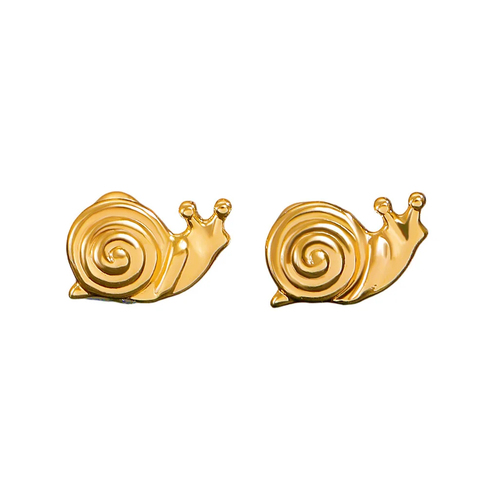 Unisex Fashion Silver Color Metal Snail Stud Earrings Unique Animal Jewelry Punk Party Gift for Women