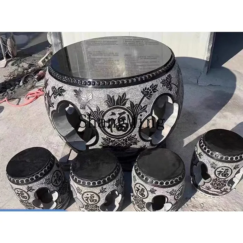 

SM stone table courtyard set outdoor stone table garden household antique bluestone tea table
