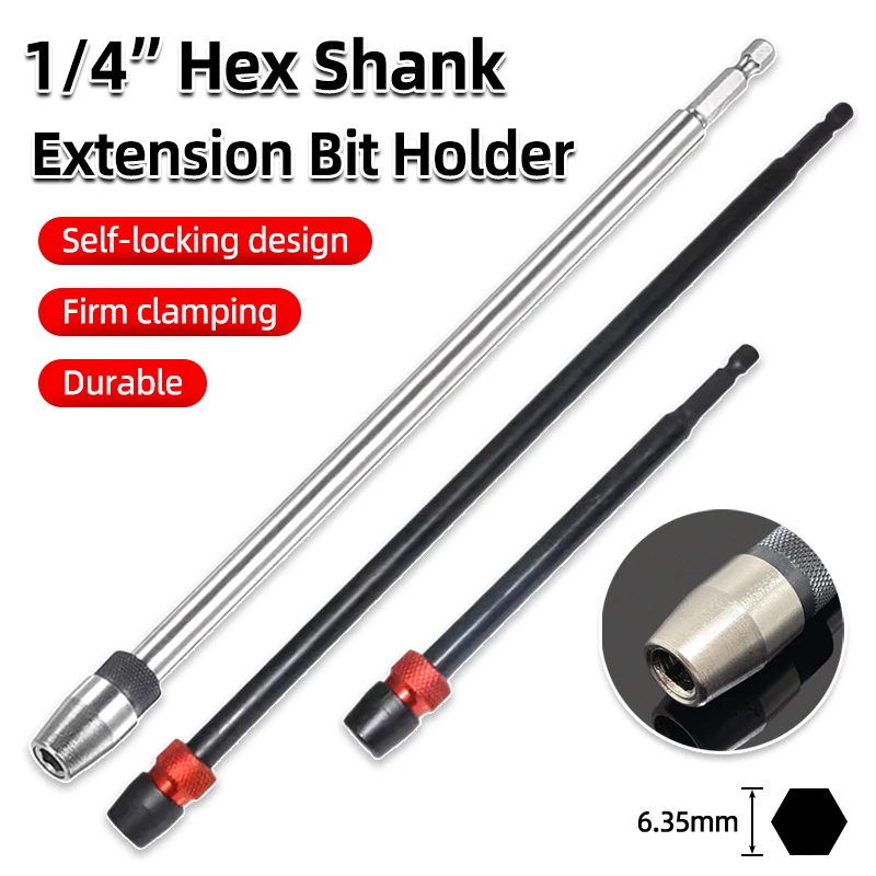 100/150/300mm Multiple sizes 1/4 Inch Quick Hex Release Magnetic Electric Screwdriver Extension Bit Holder Extension Rod Tools