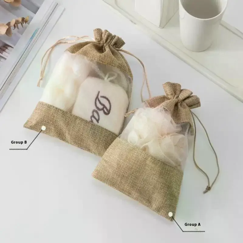 

1 Set Spa Shower Gift Bag Bathing Skin Cleaning Kit Gift For Women Sisal Bath Flower Foot File Kit Back Scrubber Gloves Massager