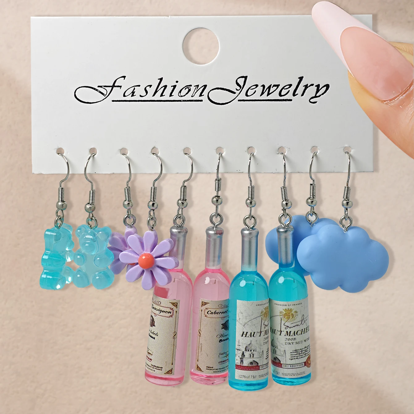 عبر الحدود الأقراط الحلوة الطازجة شخصية الإبداعية لون الحلوى الغذاء وهمية الملونة الكرتون الراتنج الأقراط مجموعة