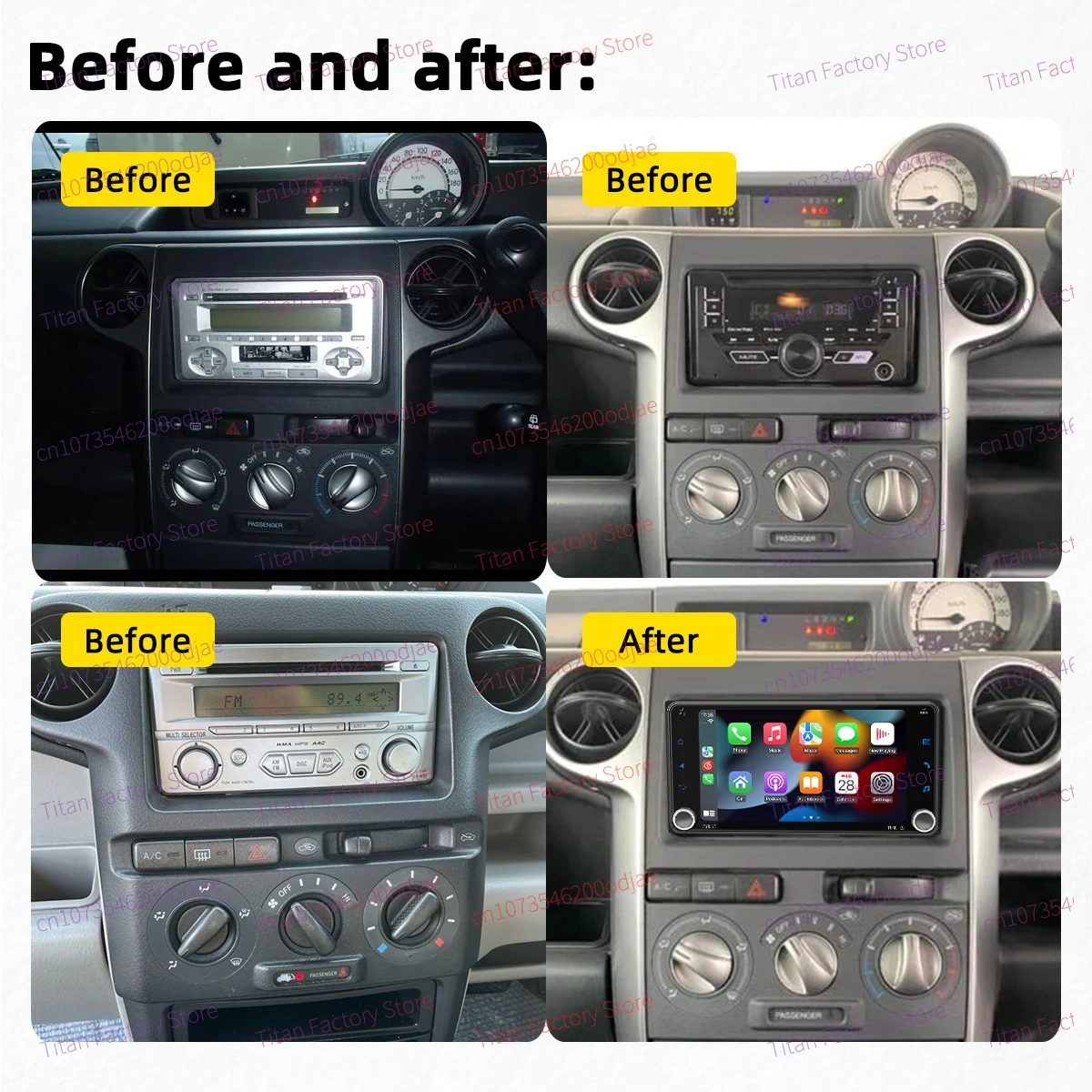 7 "شاشة أندرويد سيارة الوسائط المتعددة 2 الدين راديو لتويوتا BB 2000-2005 اللاسلكية Carplay أندرويد السيارات رئيس وحدة ستيريو GPS BT WIFI