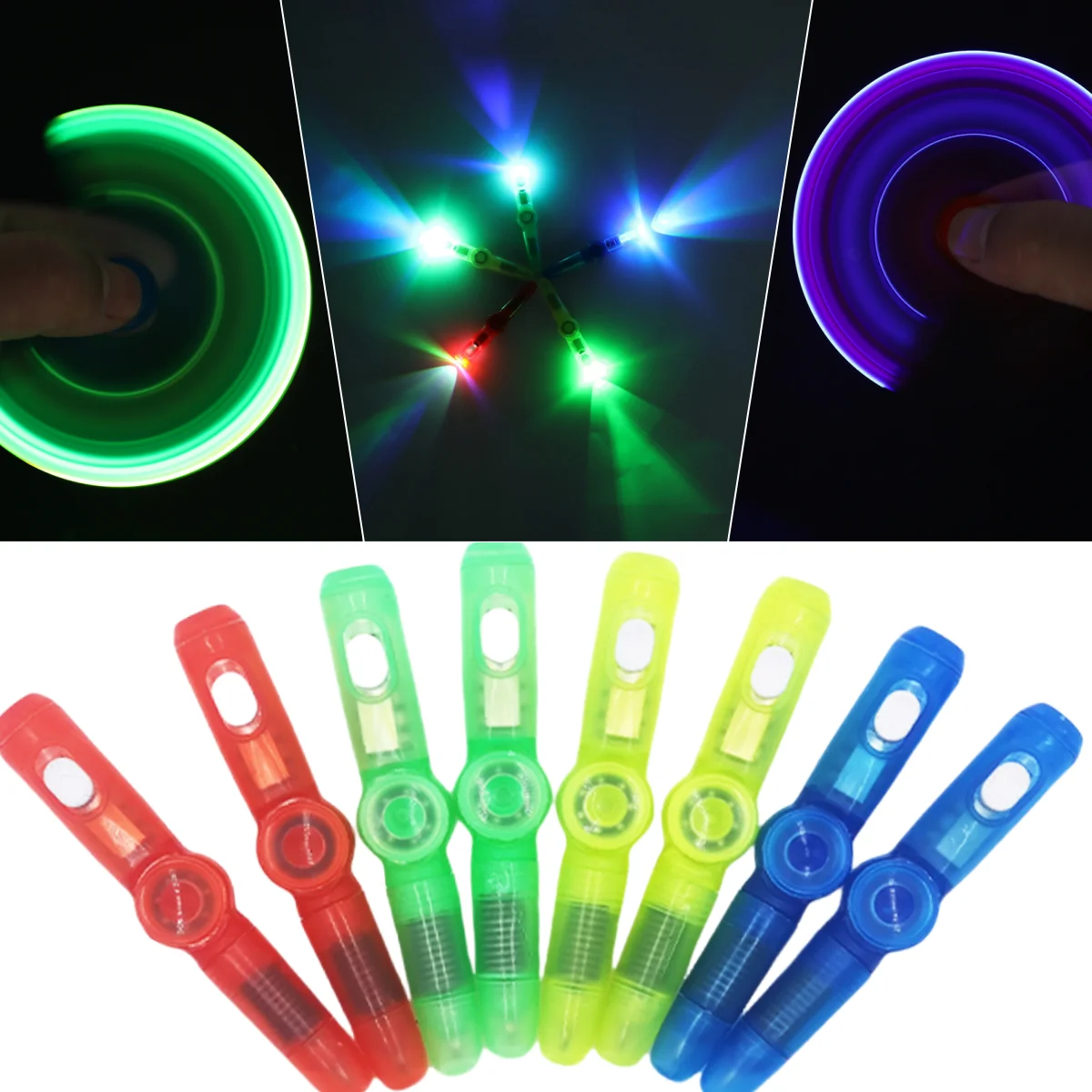 LED Spinning Pen Ball Pen Fidget Spinner Hand Top Glow In Dark Light EDC Stress Relief Toys Kids Toy Gift Office School Supplie