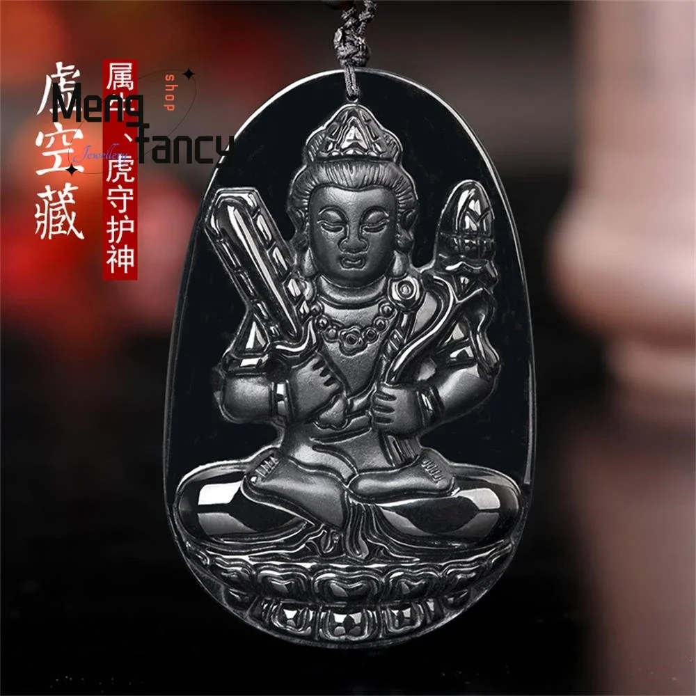 Natural A-goods Jadeite Jade Ink Cui Zodiac Guardian Deity Pendant Simple Exquisite Fashion Luxury Fine Jewelry Amulets Mascots