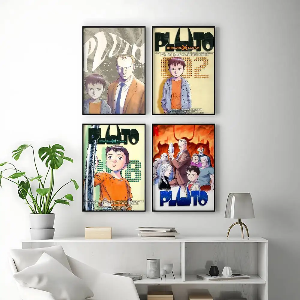 Sci-Fi Anime PLUTO Posters Premium Self-Adhesive No Residue Wall Sticker for Home Office Bar Decor