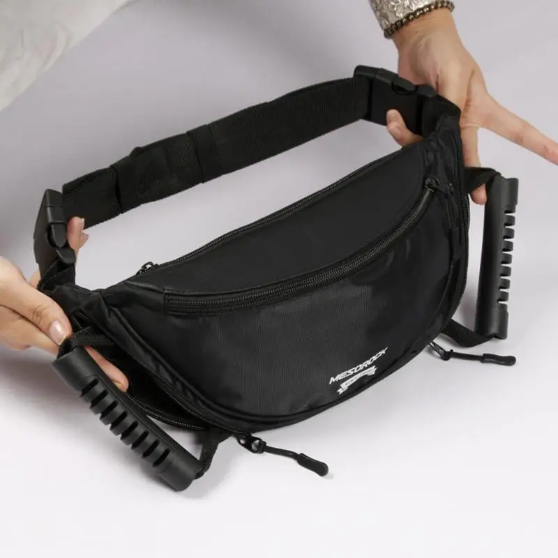 Motorcycle Waist Bags Chest Bag Safety Belt Rear Seat Passenger Grip Grab Handle Nonslip Strap With Handle Storage Bags