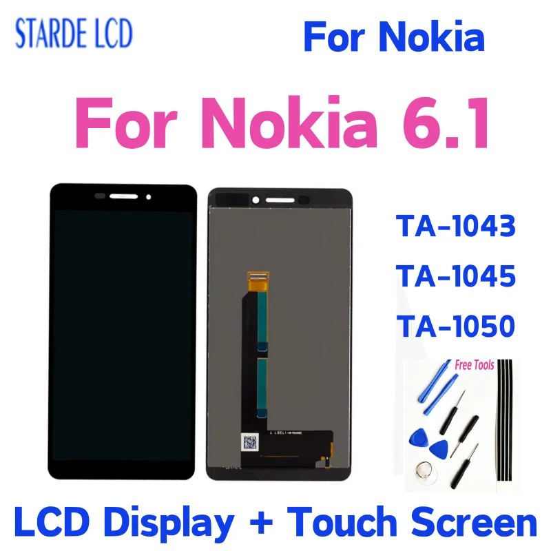 

5.5" Original For Nokia 6.1 2018 Nokia 6.1 TA-1043 TA-1045 TA-1050 LCD Display Touch Screen Glass Panel Digitizer Assembly