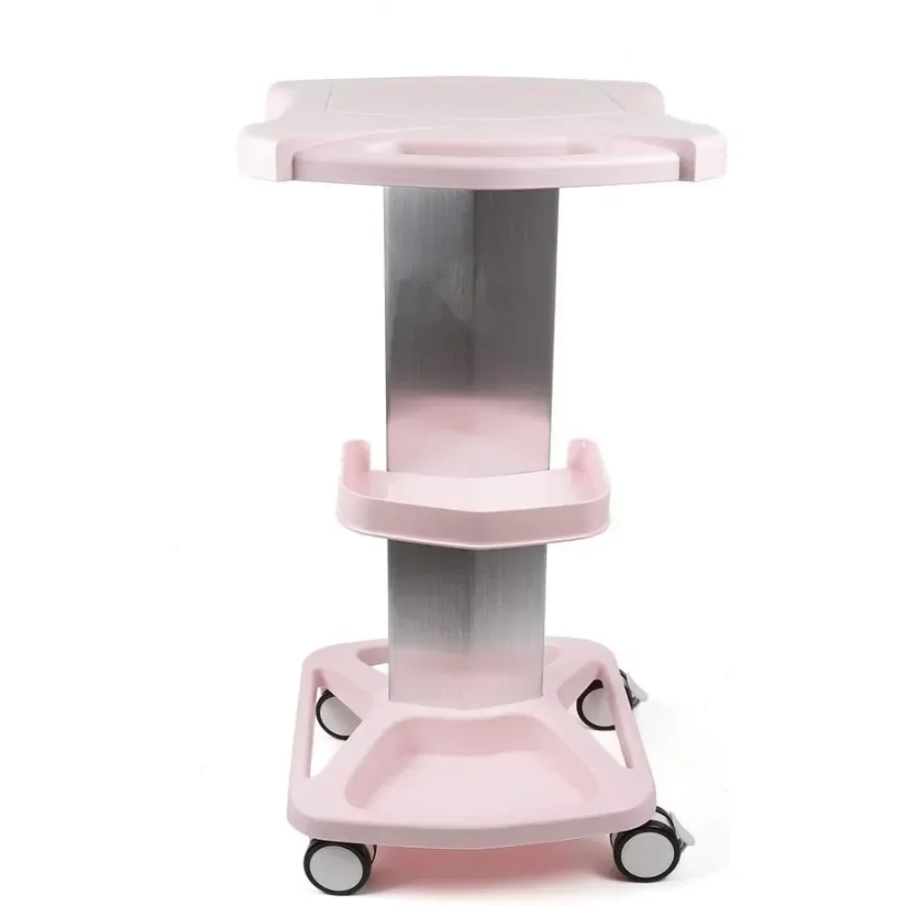 Aluminum Salon Trolley Cart, Alloy Trolley Stand for Beauty Equipment, with Tray and Wheels