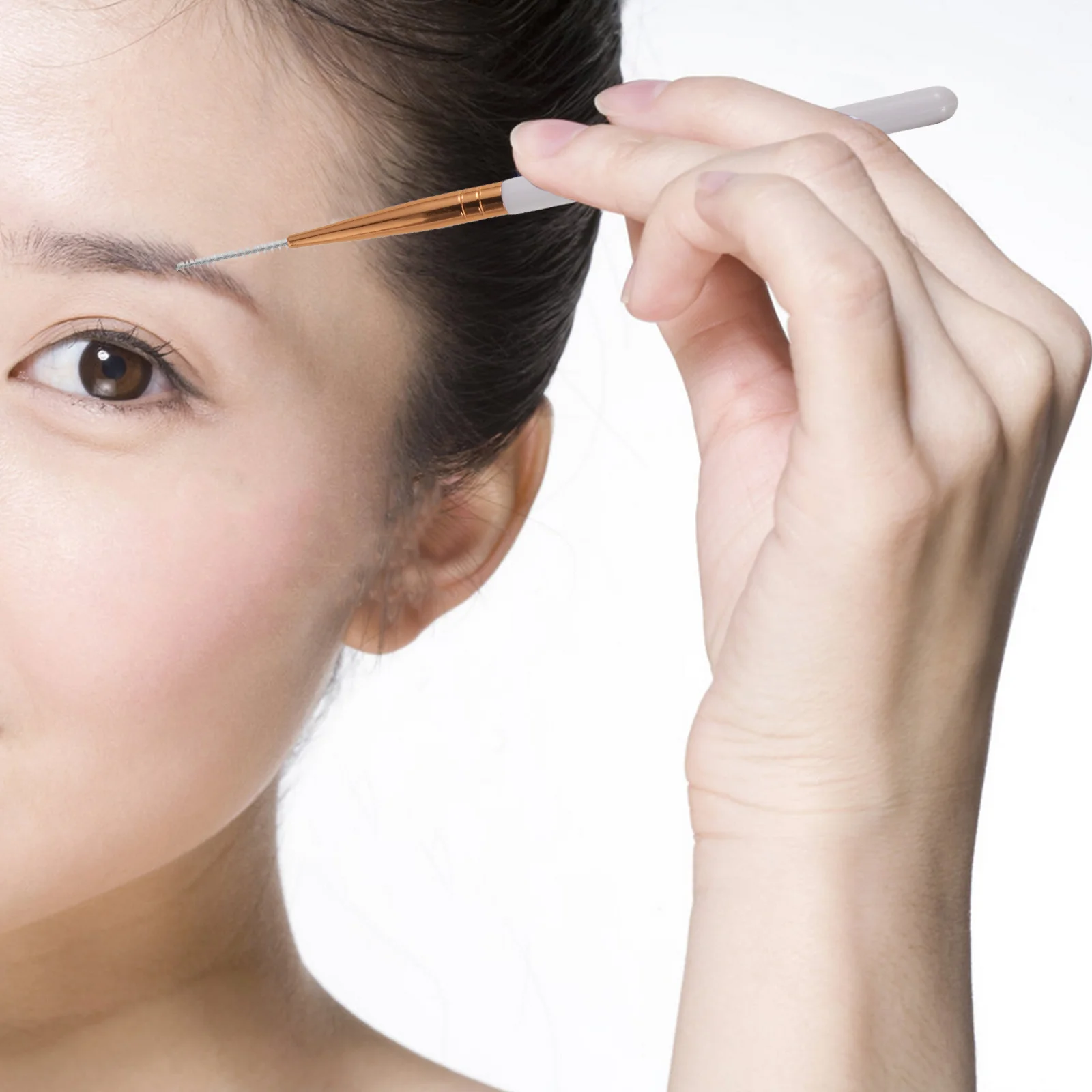 6 pçs dupla finalidade cílios e sobrancelha escova ultra fina espiral cabeça reutilizável rímel varinha maquiagem precisa sobrancelha aplicador chicote