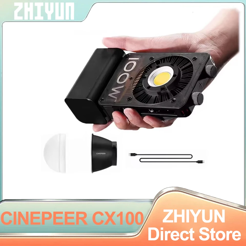 ZHIYUN CINEPEER CX100 100W 2700K-6500K Pocket Photography LED Studio Video Fill Light for Live Streaming Vlog Shooting