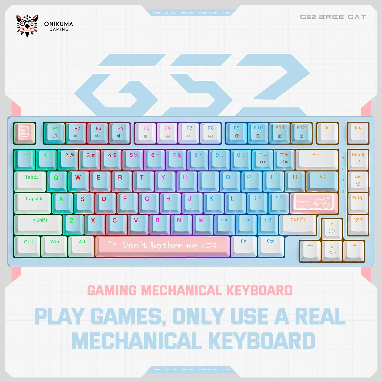 

Проводная механическая клавиатура ONIKUMA G52, 75% 82 клавиши с RGB-подсветкой, клавиатура из АБС-пластика для офиса, бизнеса и домашнего использования, подарок