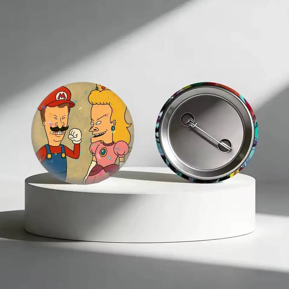 Cartoon Beavis and Butt-Head  25mm 32mm 44mm 58mm 75mm Brooches Badges Pins for Accessories Gift