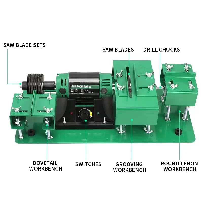 Mini Table Saw and Riveter DIY Woodworking Multi-Function Small Cutter for Making Mortise-and-Tenon Joints and Birdcages