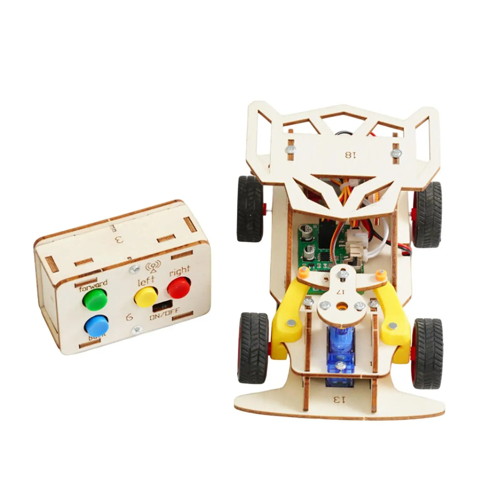 DIY Mini Remote Control Car Toy Remote Control Vehicle Model Handmade Classroom Teaching Educational for Girls Children Teens