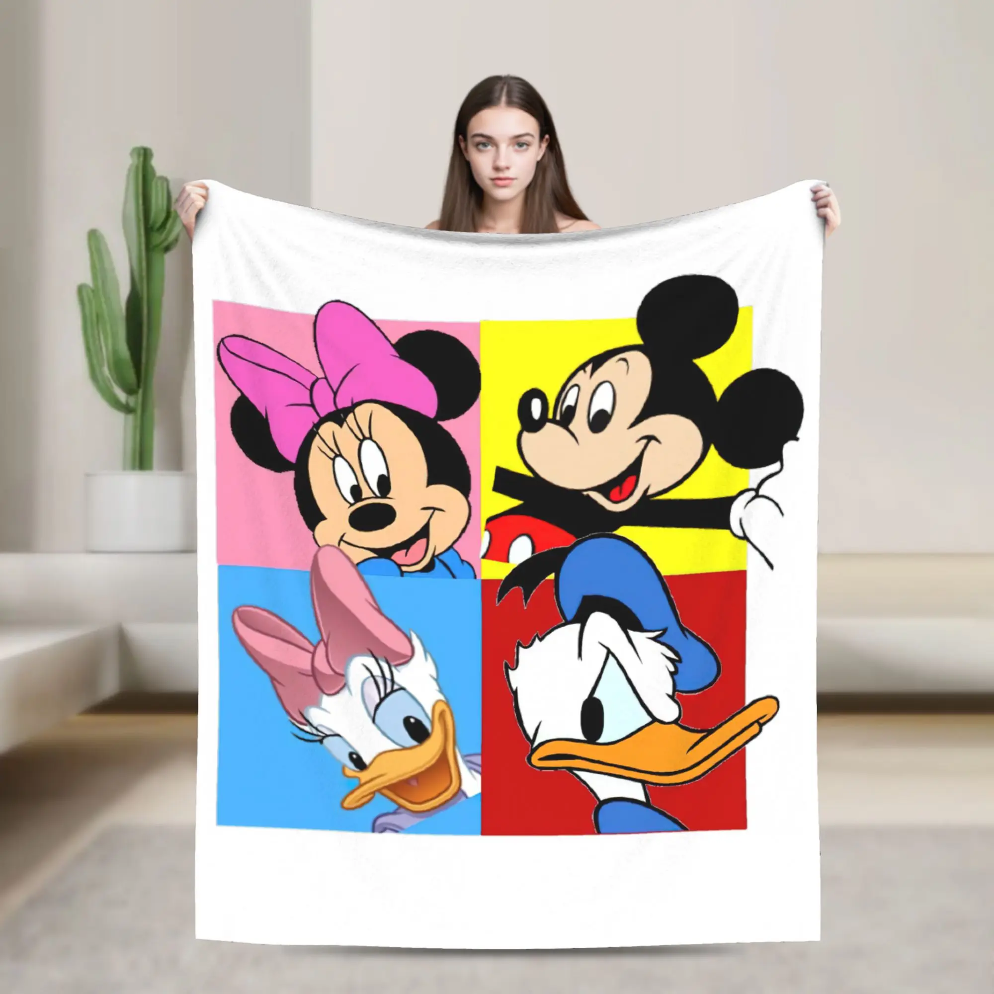 ميكي ميني ماوس دونالد داك الكرتون بطانية ديزني الصوف مضحك الدافئة رمي البطانيات للديكور المنزل