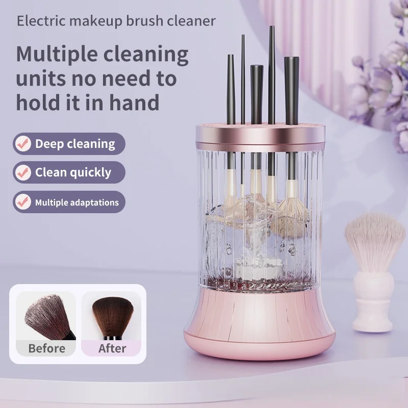Electric USB Powered Makeup Brush Cleaner Storage Box Automatic Wash And Drying Organizer  Lazy Special Cleaning Machine