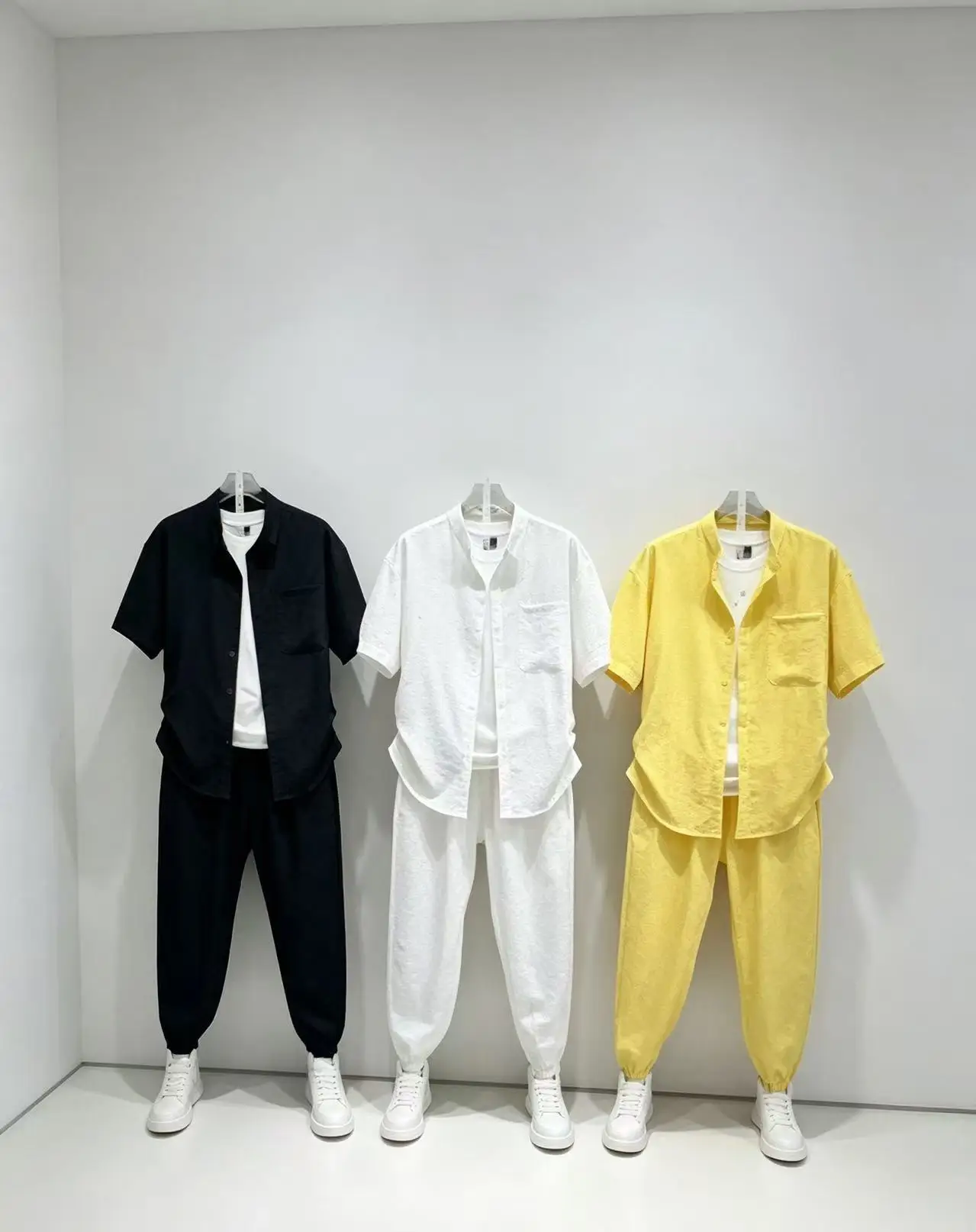 2026 Early Spring/Summer Fashion Two-Piece Versatile Men's New Short Sleeve Trousers Solid Cotton Linen Shirt Casual Suit