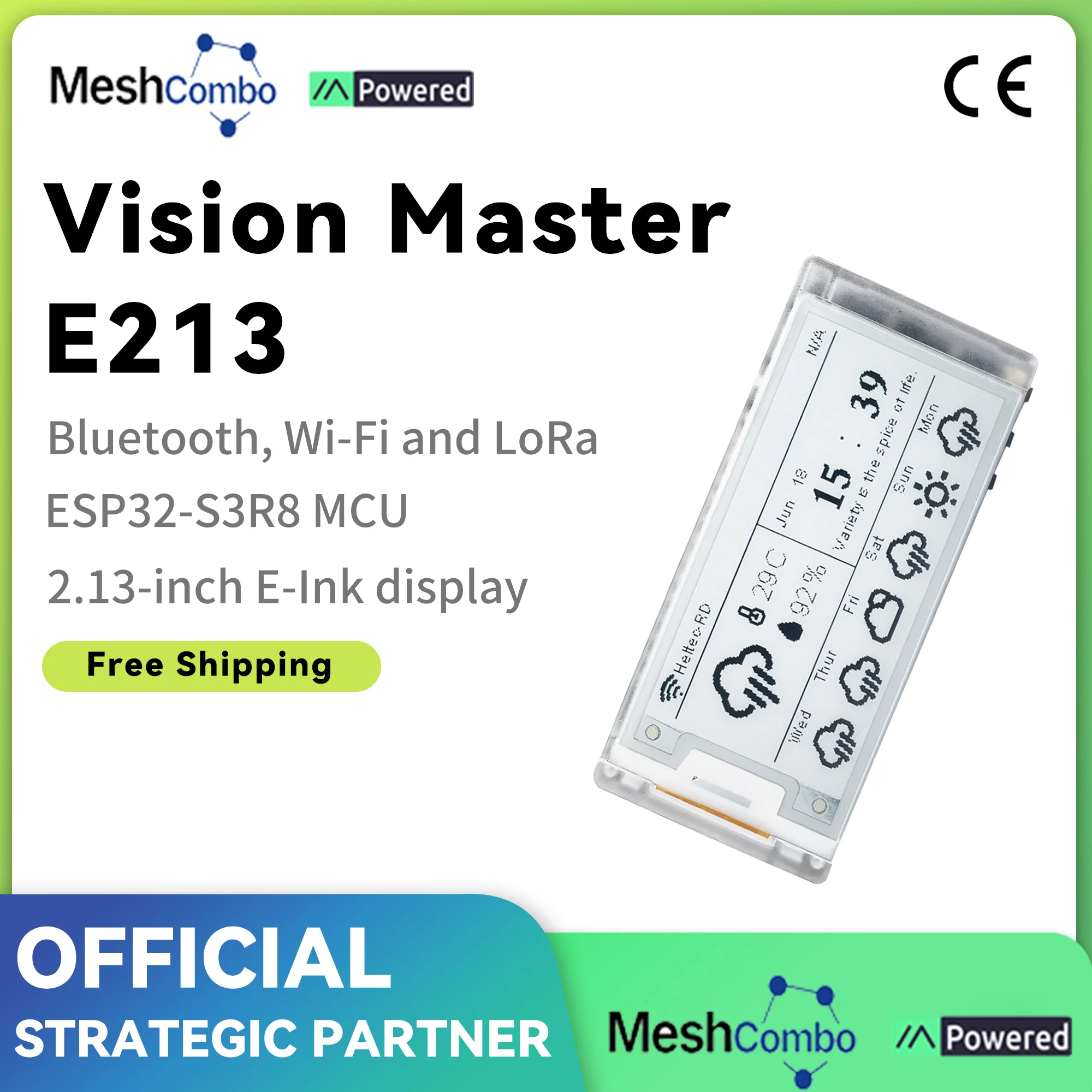 

Heltec 2.13 Inch E-Ink Meshtastic Display LoRaWAN Arduino ESP32S3 E-Paper Monitor Devboard WiFi Bluetooth Black White Price Tag