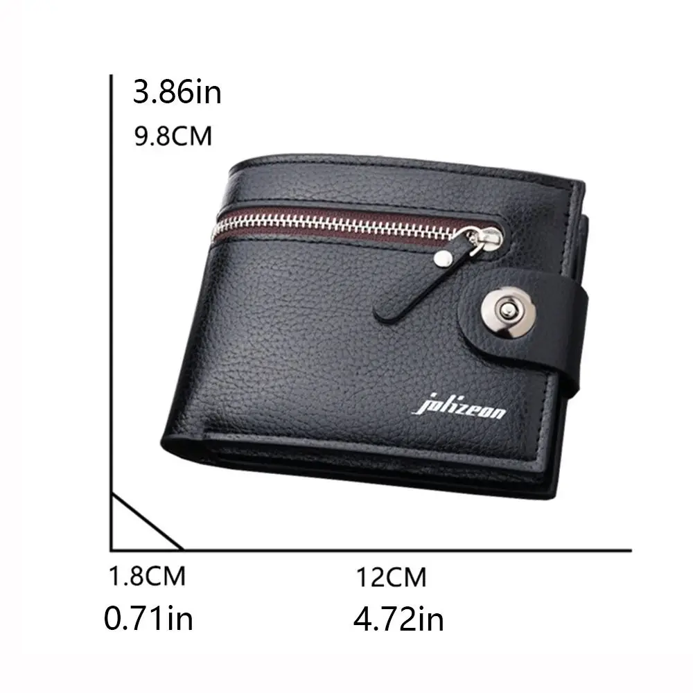 Monedero plegable de cuero con hebilla magnética para hombre, cartera corta multiposición, resistente al desgaste, bolso de mano duradero