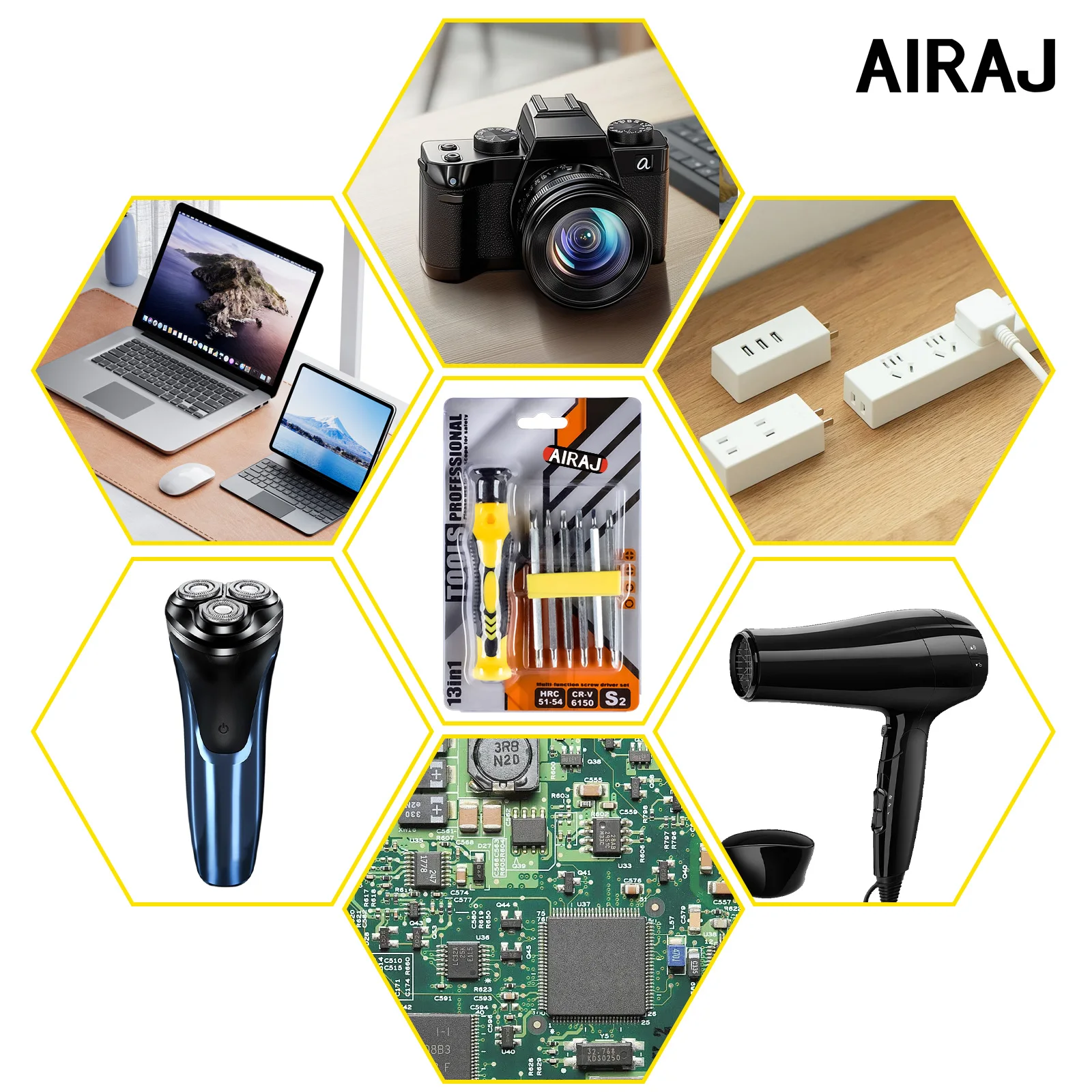 AIRAJ 13In1 Watch Repair Multifunctional Screwdriver Set For Disassembling And Assembling Watch Components Precision Blade Heads