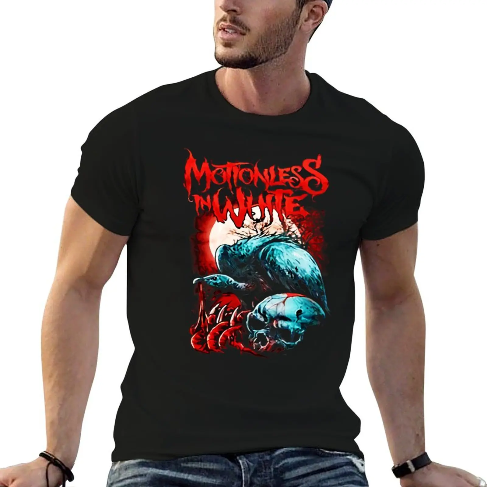 

graphic shirts for man t T-Shirt heavy Skull shirt Motionless cotton man t