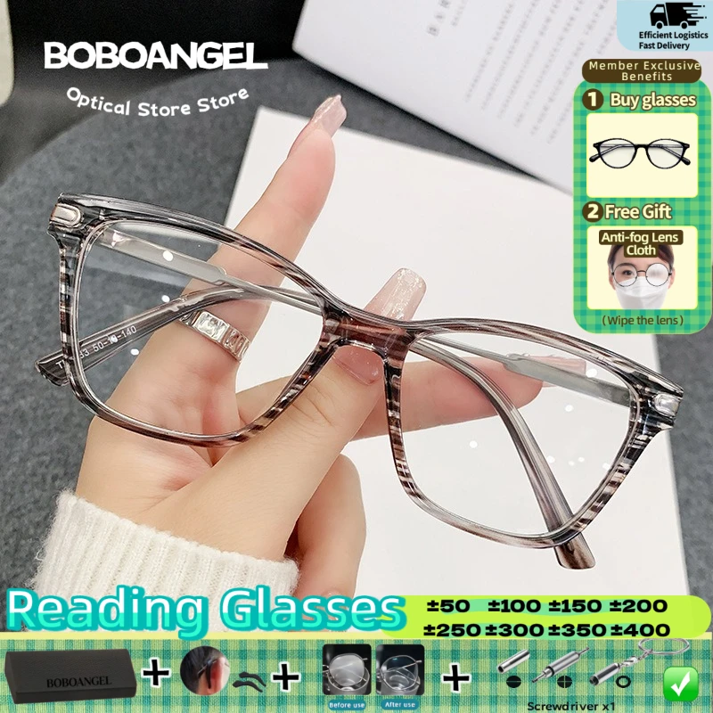 

BOBOANGEL Premium High Quality Fashion Men Women Progressive Optical Eyeglasses Retro Square Frame Myopia Prescription Glasses