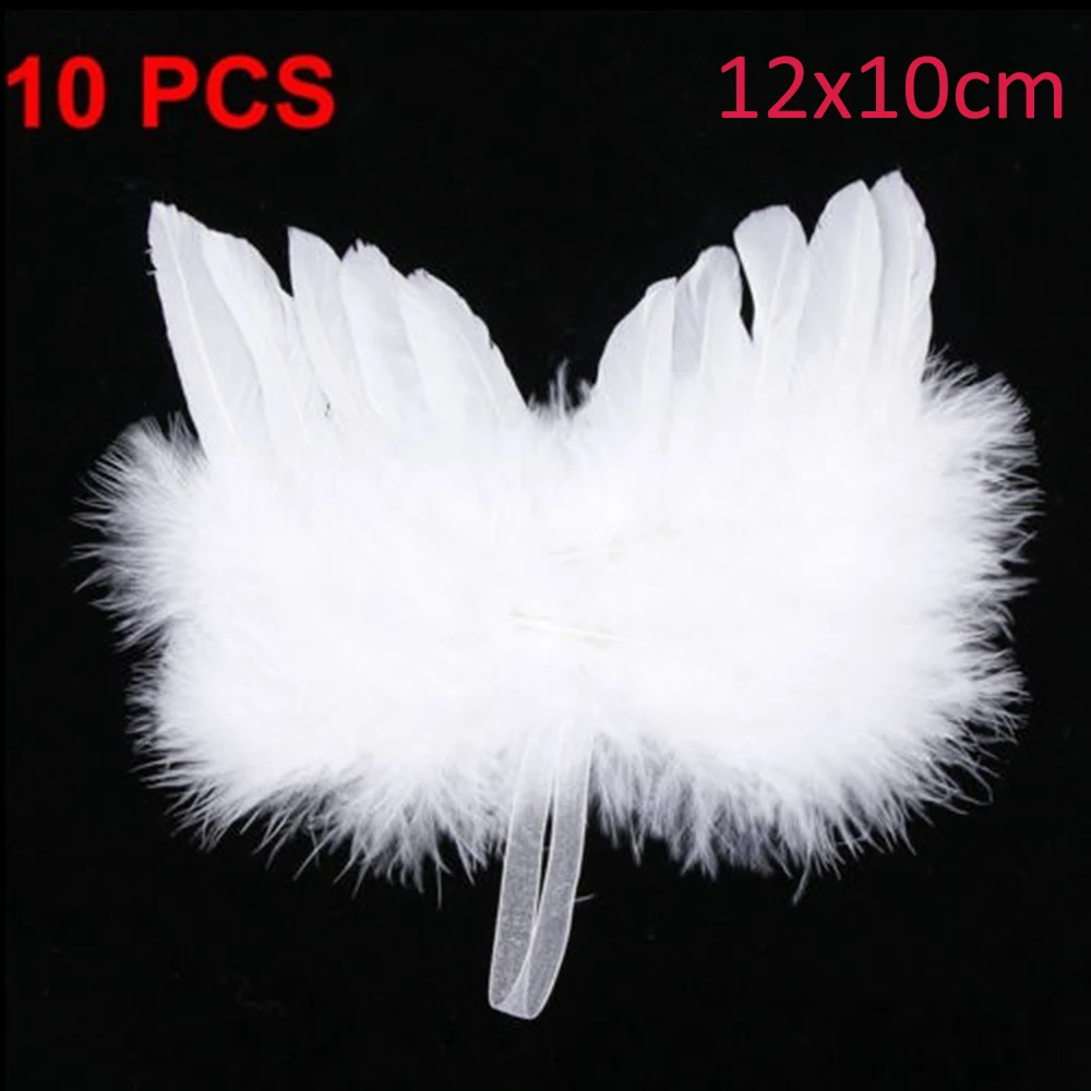 

Vintage Chic White Home Decoration Party Feather Wing Christmas Tree Decor Hanging Ornament Angel Wings